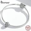BAMOER 925 Sterling Silver Halloween Blue and Pink Zircon Pattern Skull Charm Beads for Women Fine Jewelry
