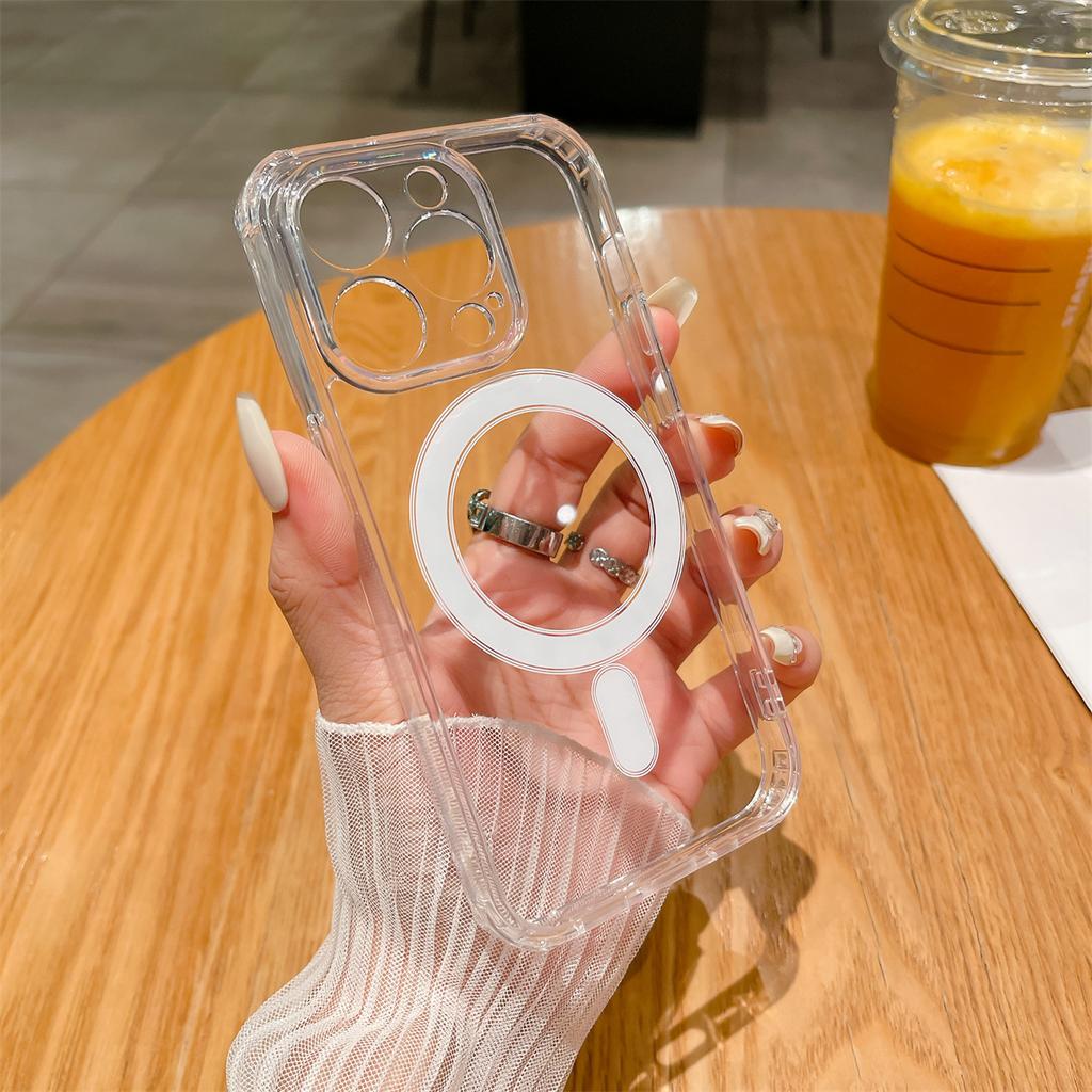 Magnetic Acrylic Cross-border Applicable for Apple 15Promax Transparent Phone Case and Full Cover of IPhone14