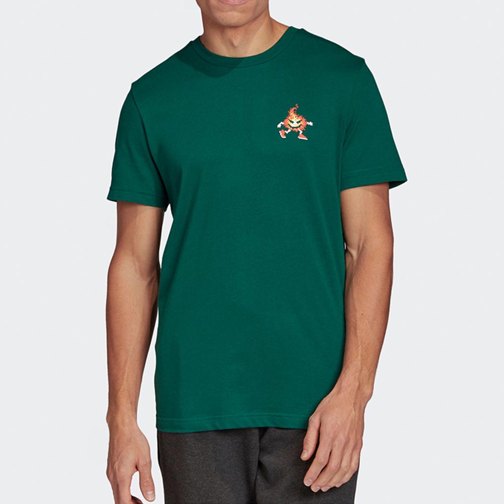 Adidas Moisture Wicking Crew Neck Casual Sports Short Sleeve T-Shirt Men T-Shirts Green FN1721