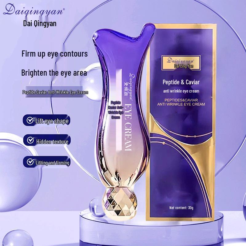Peptide Caviar Anti-Wrinkle Eye Cream: Reduces Fine Lines & Dark Circles, Firms, Moisturizes with Eye Massage Roller