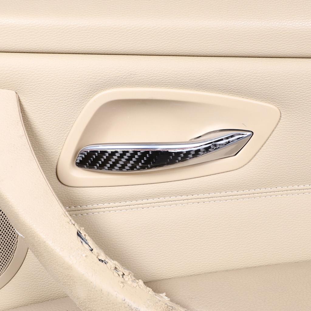 Carbon Fiber Inner Door Handle Trim Cover Sticker For BMW 3 Series E90 05-12
