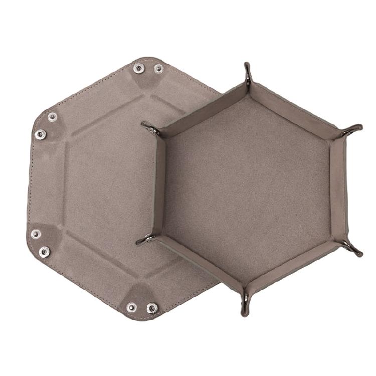Dices Folding Tray PU Leather Velvets Holder Portable Folding Dices Rolling Tray