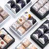 Pendentif Anti-Stress à 4/6 Touches Touche de Clavier Chat Porte-Clés Fidget Bouton pour le Doigt Passe-Temps Porte-Clés Apaisant Clés