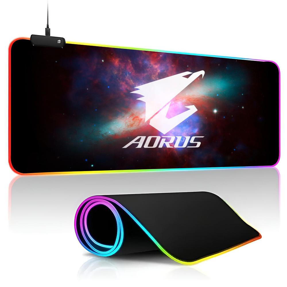 

Aorus Килимок для миші RGB Комп ютерний килимок для миші Ігрові килимки для клавіатури 900x400 XXL LED Ігровий Великий килимок для миші із замковим краєм RGB600x300x3mm