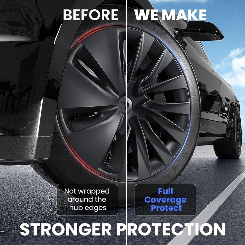 4PCS For Tesla Model 3 Highland 2025-2025 New 18 Inch Blade Replacement Wheel Hub Cover Automotive Hub Cover Full Wheel Cover