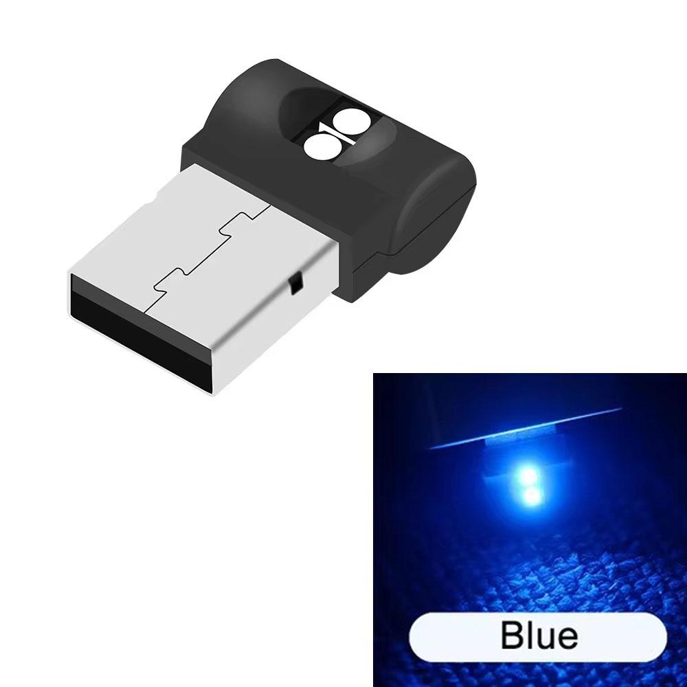 

1-4Pcs USB LED Car Light Auto Interior Atmosphere Light Emergency Lighting Light PC Auto Colorful Decorative Lamp Car Accessory синий