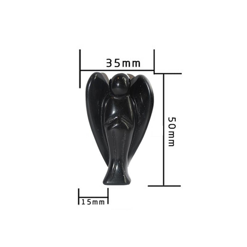 Exquisite Natural Gemstone Healing Crystal Carved Pocket Guardian Angel For Home Decor Gift