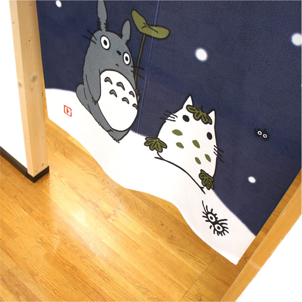 Noren Kobo Totoro Ghibli Four Seasons Noren Curtain Winter Snowman 11576 Spring, Summer, Autumn,