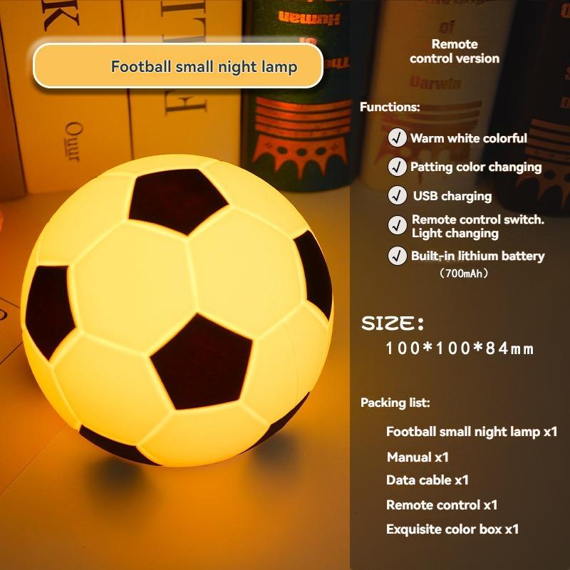 Creative Football Silicone Remote Control Clap Color Changing Night Light Bedside Atmosphere Light Children Gift Home Decoration