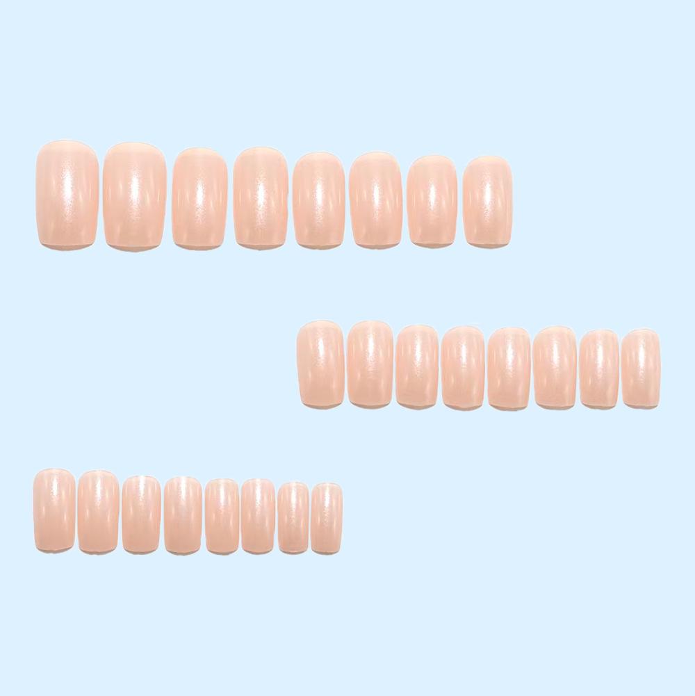 Moonlight White Detachable Fake Nails - Fashionable Nail Stickers and Wearable Tips