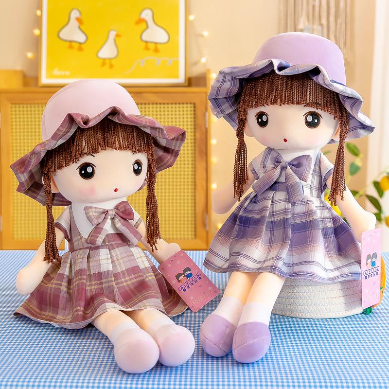 Cute Princess Doll Plush Toy Big Throw Pillow Doll Bed To Sleep with Soothing Doll Girl Birthday Gift