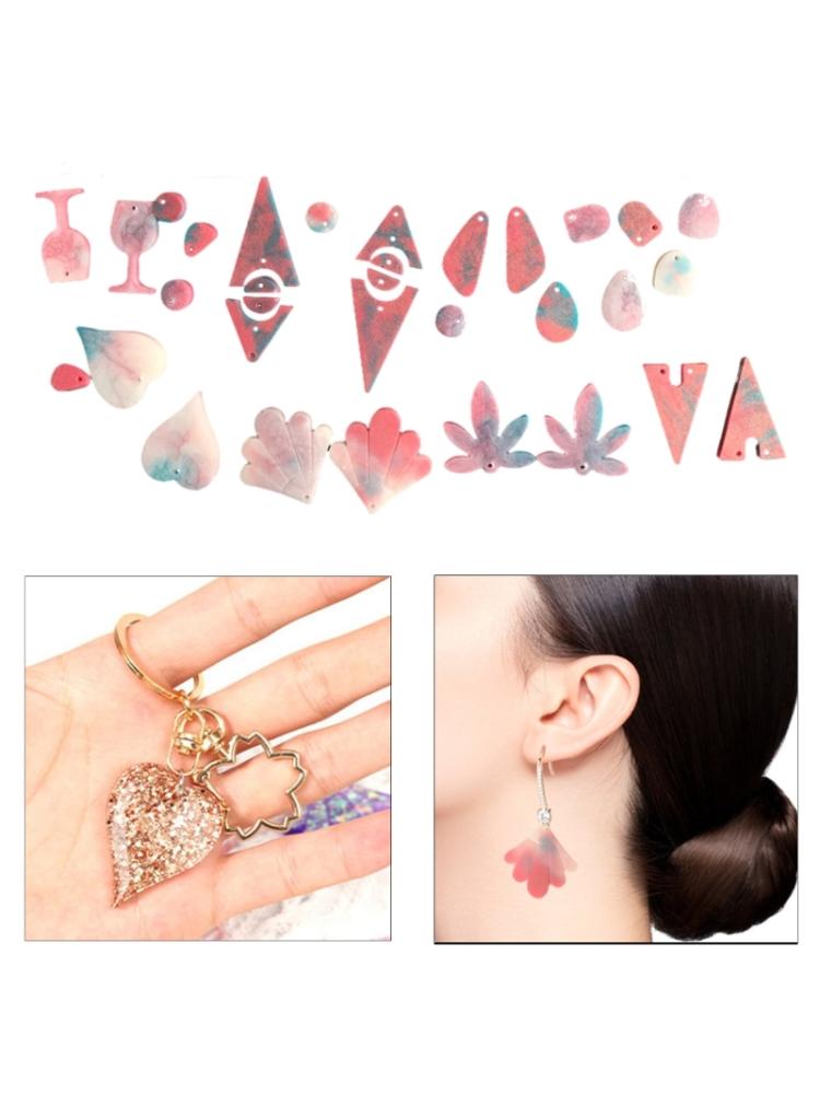 Maple Leaf Heart Geometry Earrings Mould Earring Pendant Silicone Mold Jewellery Making Keychain Epoxy Casting Mold