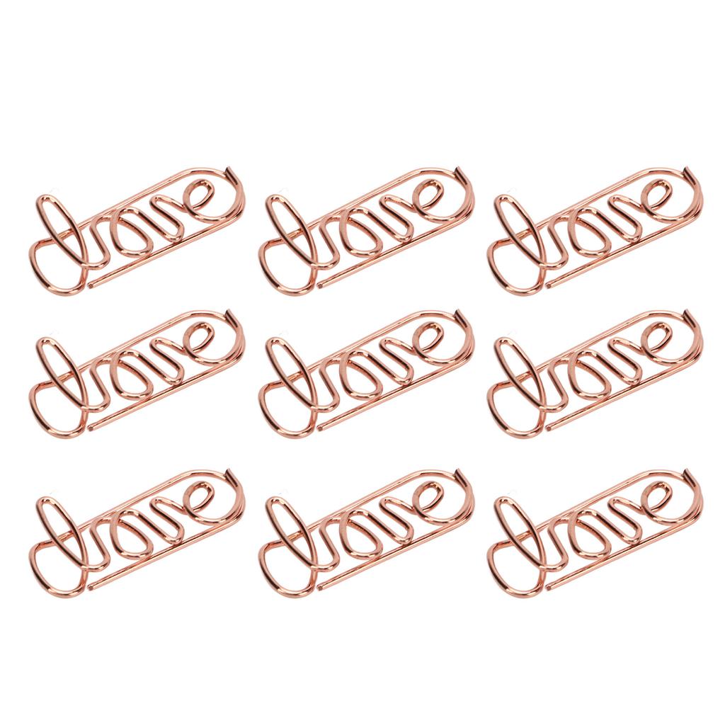 100 Peças Clips de Papel Ouro Rosa Formato Único Processo de Galvanoplastia Leve Portátil Clipe de Papel de Metal com Caixa de Armazenamento