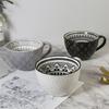 Nordic Style Relief Texture Cup Ceramic Mug Water Cup Milk Cup Coffee Cup Large Capacity