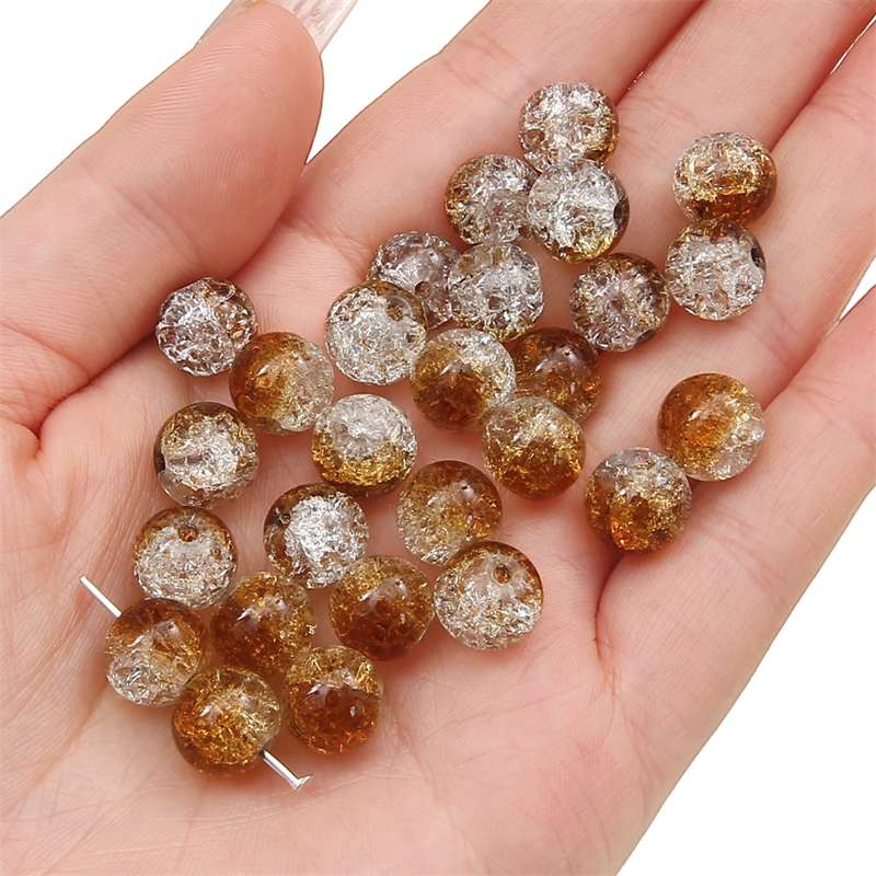 8-14mm Whtie and Random Mixed Crackle Acrylic Beads Spacer Ball Beads for DIY Bracelet Fashion