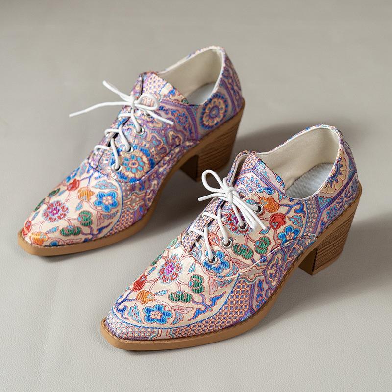 Women's Graffiti Art Chunky Heel Ankle Boots - Hand-Painted Design Fashion Booties for Fall, Wide Width Slip-On Shoes