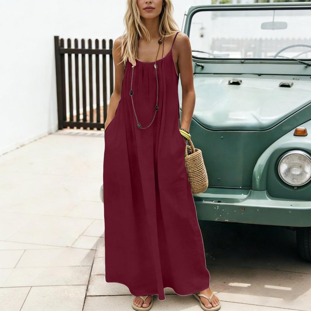 Women's Fashionable Loose-Fit -Color Casual Dress