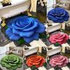 Flowers Print Rose Floor Mat Bathroom Water Absorbing Foot Mat Home Slip Anti
