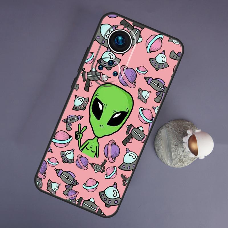 Aesthetics Cute Cartoon Alien For Huawei Honor Magic 5 Lite 70 50 X8 X9 a P20 P30 P40 P50 P60 Pro P Smart Nova 9 5T Case