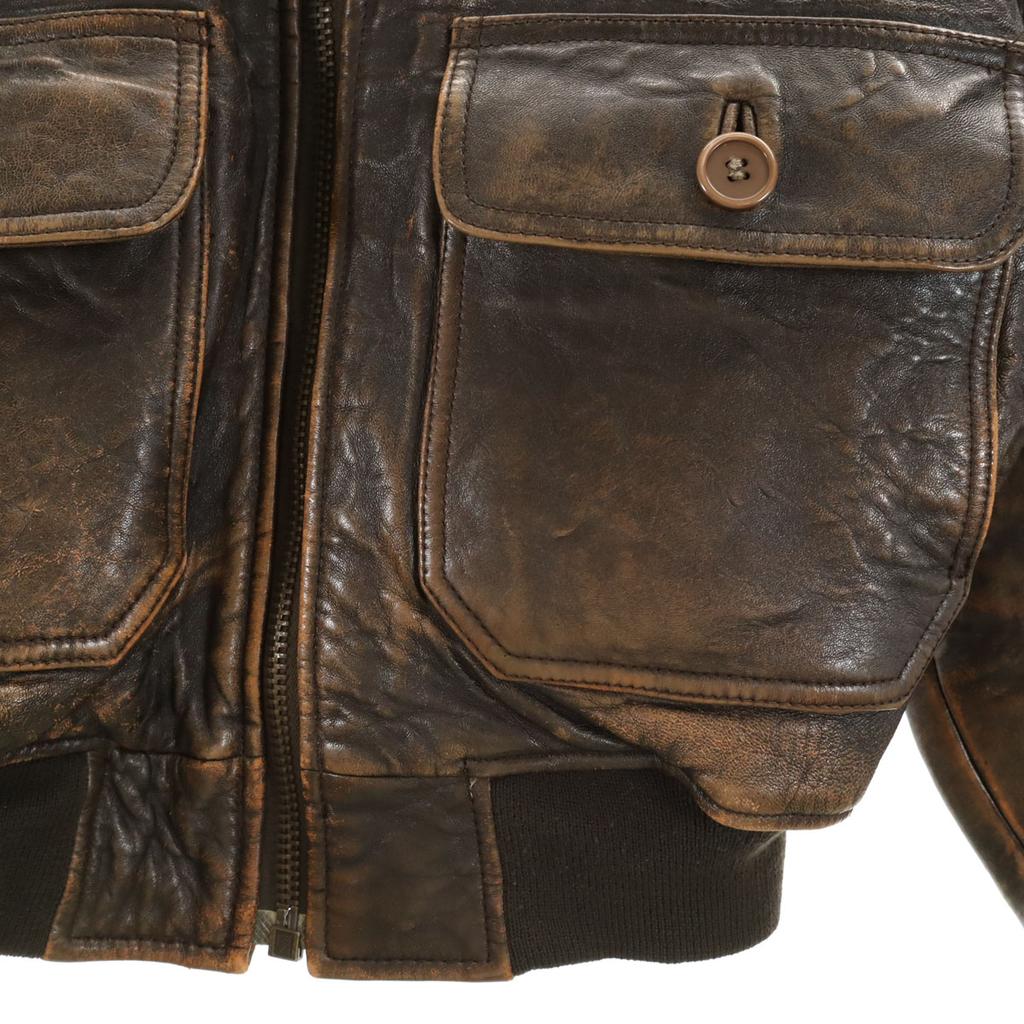 AVIREX 90s Old G-1 Leather Flight Jacket XS Brown Men's Used