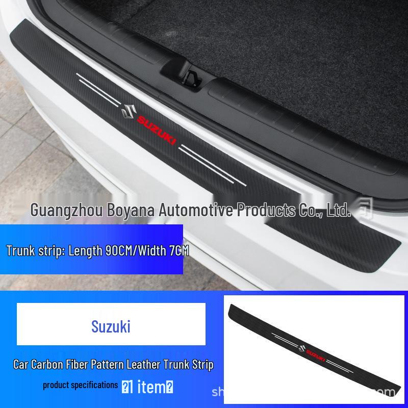 Autocollant de Protection en Cuir Fibre de Carbone pour Coffre de Voiture