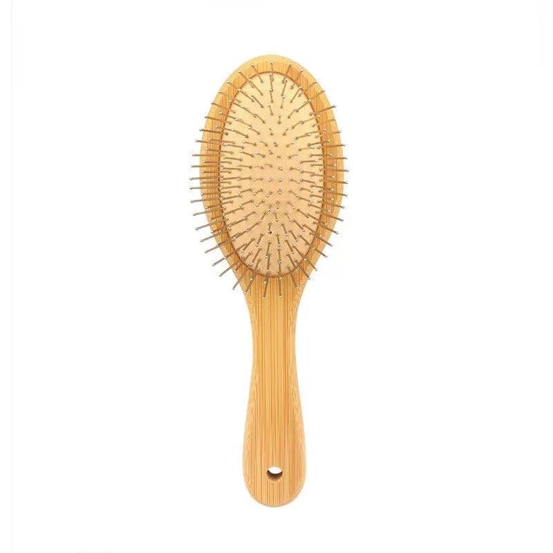 Steel Needle Anti-static Scalp Massage Comb with Nanmu Bamboo Handle