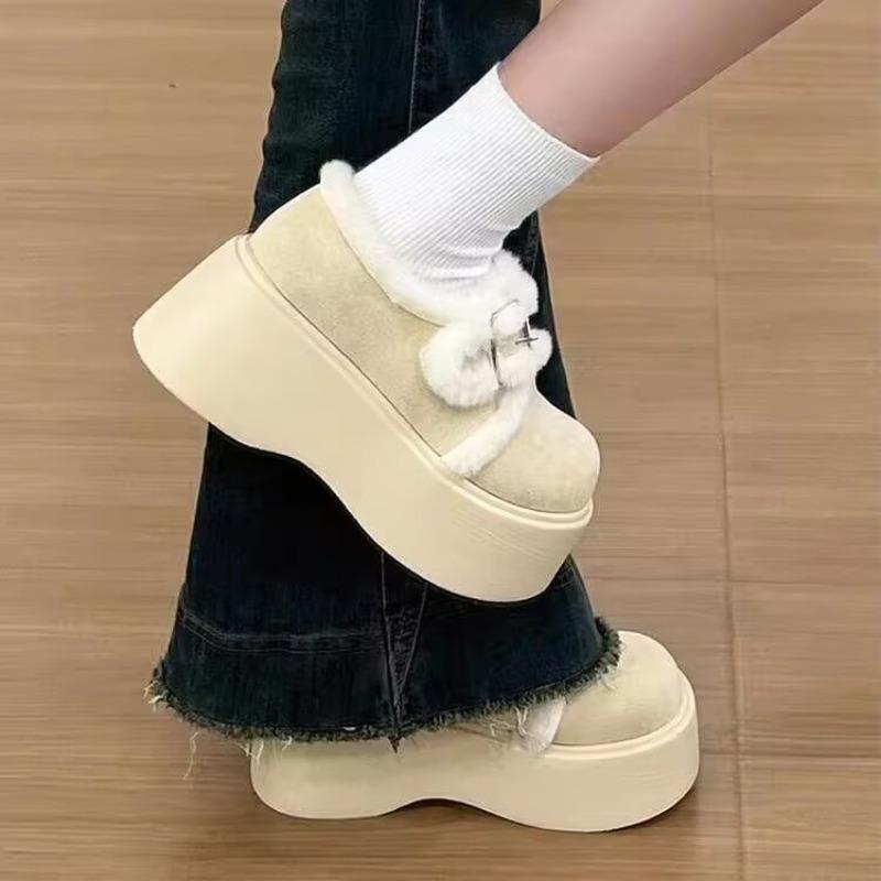 Thick-soled Warm-wool Shoes, New Style Women's Shoes, Snow Boots, Retro Shoes