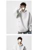 Men's American-Style Heavyweight Half-High Collar Button-Up Hoodie - Autumn/Winter Trendy, Loose Fit, Plus Velvet, Thickened Jacket.