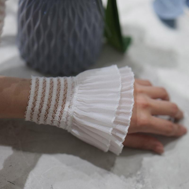 Women Wrist Cuffs Detachable Lace Ruffled Winter Autumn Hoodie Sweater Sweatshirt Hoodie False Sleeves Tulle