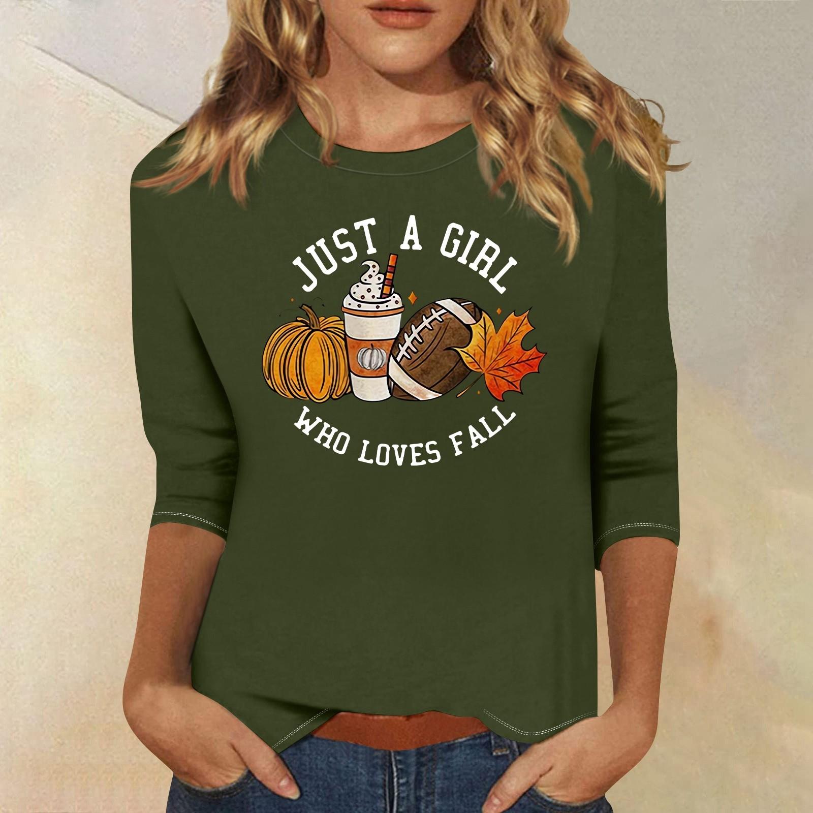 

3/4 рукава топы для женщин футболка повседневные принты топы футболка круглый вырез пуловер блузка XXL