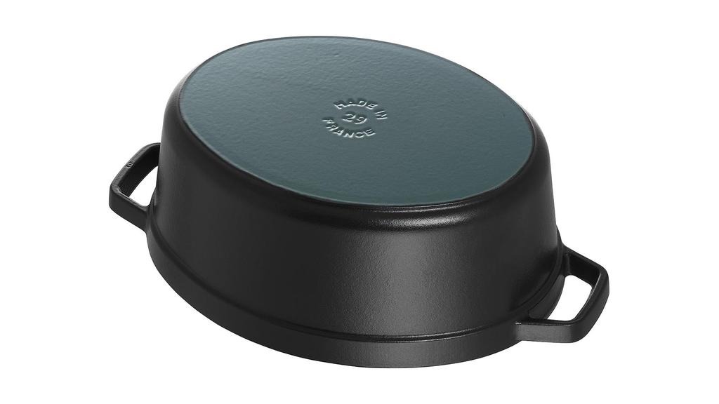 Staub Cocotte Oval Black Large Hand Cast Enamel Pot IH Compatible Japanese La Cocotte Oval "Pico 29cm" [Authorized Product] 40509-315