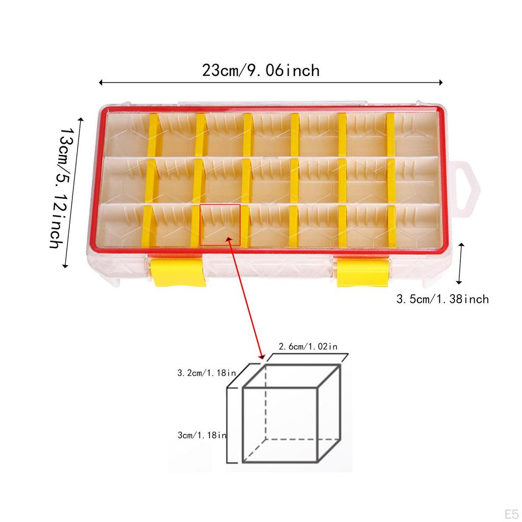 Fishing Tackle Box Jewelry Organizer Container Gear Lure Storage Case 21 Compartments for