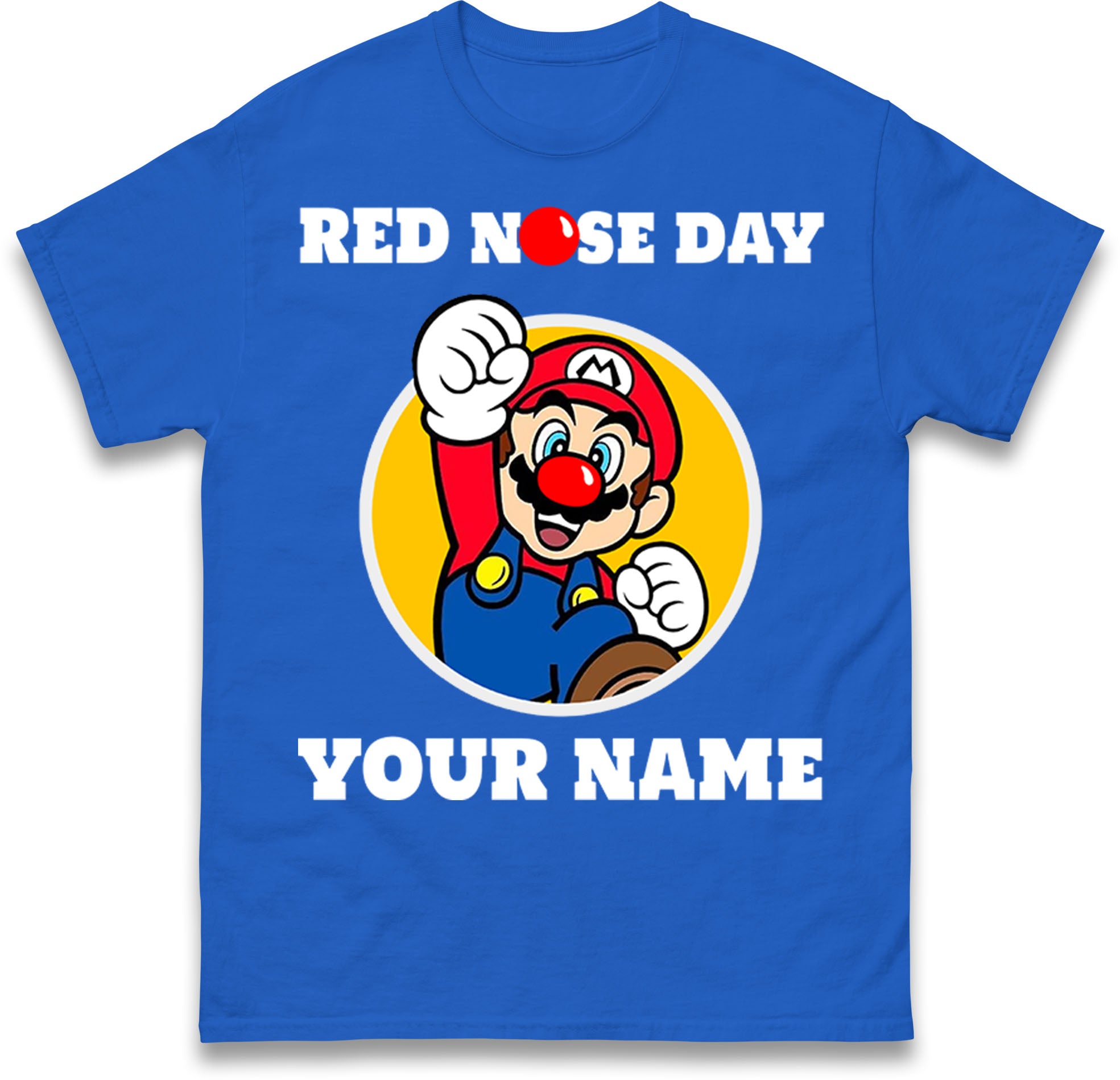 Personalized Your Name Red Nose Day Super Mario kids T Shirt 130