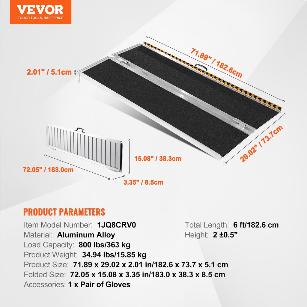 SucceBuy Portable Wheelchair Ramp Non-Slip Aluminum Folding Threshold Ramp Foldable Mobility Scooter Ramp Wheel Chair Ramp