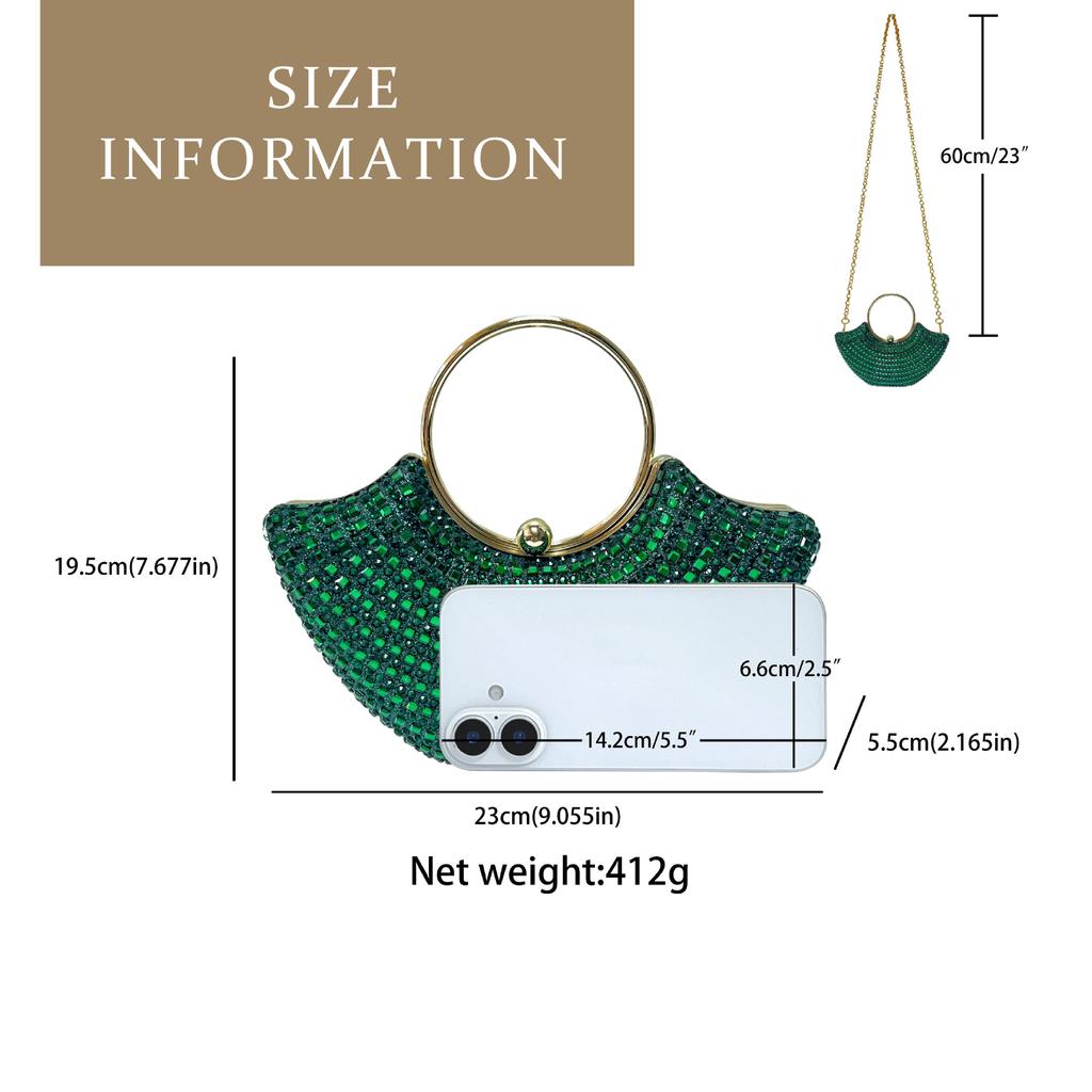 Luxury Rhinestones Evening Bags Fashion Chain Shoulder Crossbody Bags For Women Elegant Party Wedding Bag