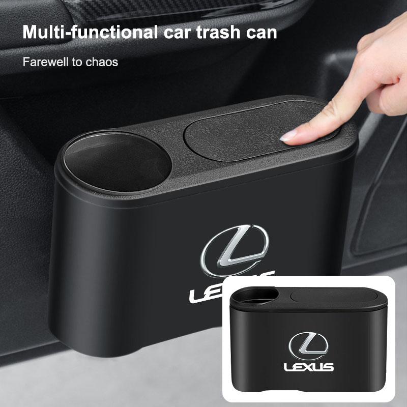 Interior Stickers Car Door Organizer Trash Can With Water Bottle Holder Trash Bin For Lexus CT200H IS250 RX300 RX350 RX450H GX46