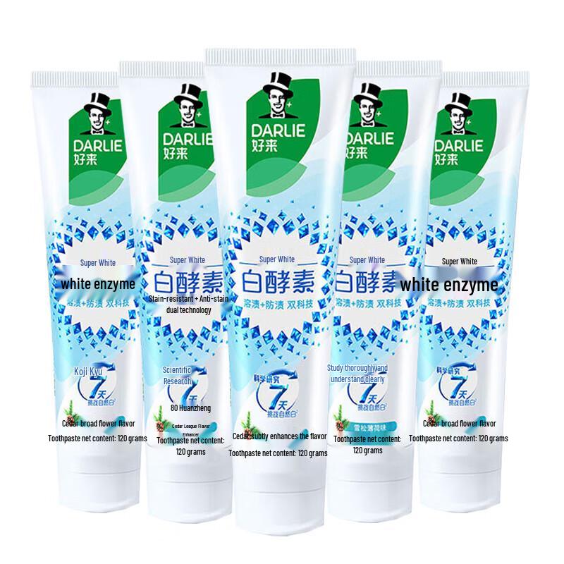 

Darlie White Enzyme Fresh Breath & Whitening Toothpaste, Morning Snow Cedar
