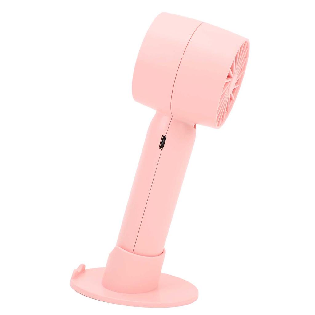 Portable Handheld Fan USB Rechargeable 3 Wind Speeds Safe Turbo Mini Fan for Outdoor Travel Camping Pink