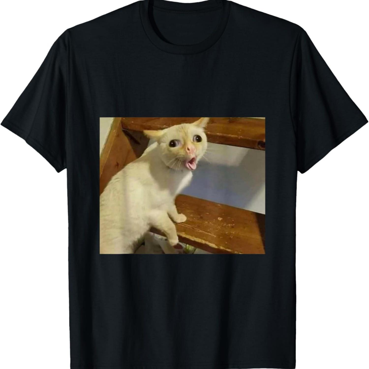 

Funny Cat Gagging Meme T-Shirt(1) S чёрный