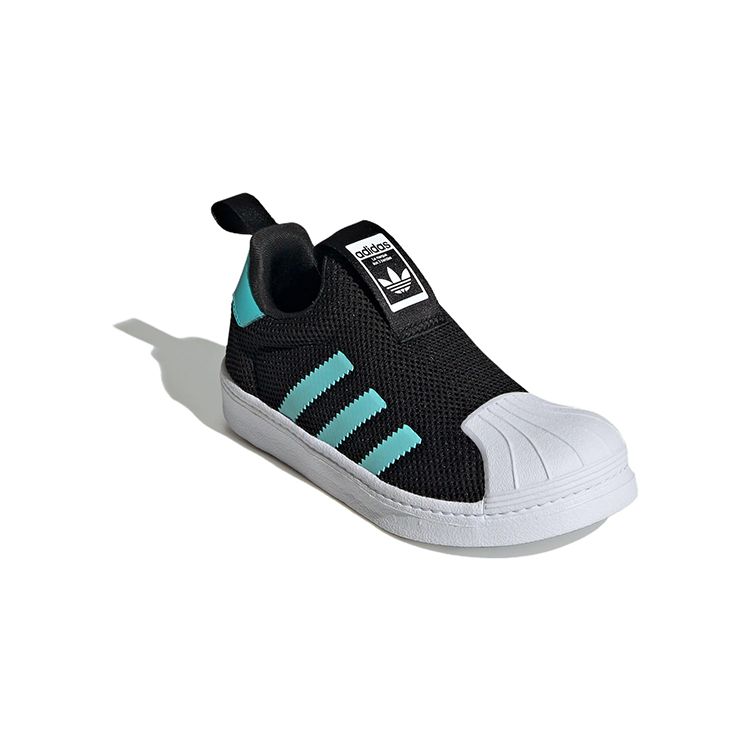 Adidas Superstar 360 C Core Black Flash Aqua Kids Sneakers Footwear-White IF5920