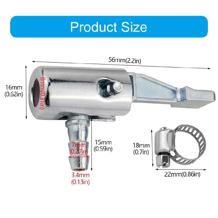 Air Chuck Heavy Duty Closed Flows Locking On Tires Chuck with Clip Adapter 1/4inch Tires Chuck for Tires Inflator Pressure Gaug