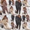 Cozy Women 2 Piece Tracksuit Set With Long Sleeve Sweatshirt And Long Pants