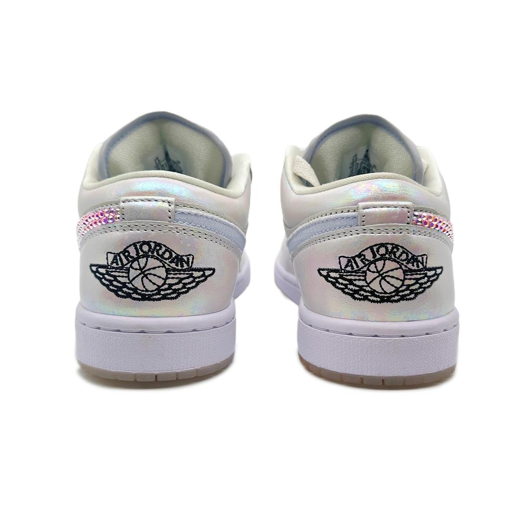 Jordan Air Jordan 1 Phantom Crystal Pink Cherry Cushioning, Wear Resistant Low Top Vintage Basketball Shoes Unisex Ecru HF4080-001(Team1321-)