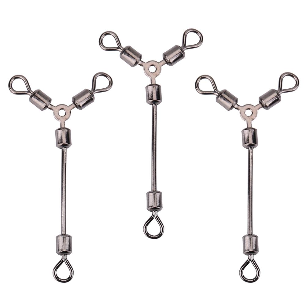 

15Pcs Durable Y Shape 3 Way Rolling Swivels Fishing Hook Lure Connectors Tackle Accessory(12#)