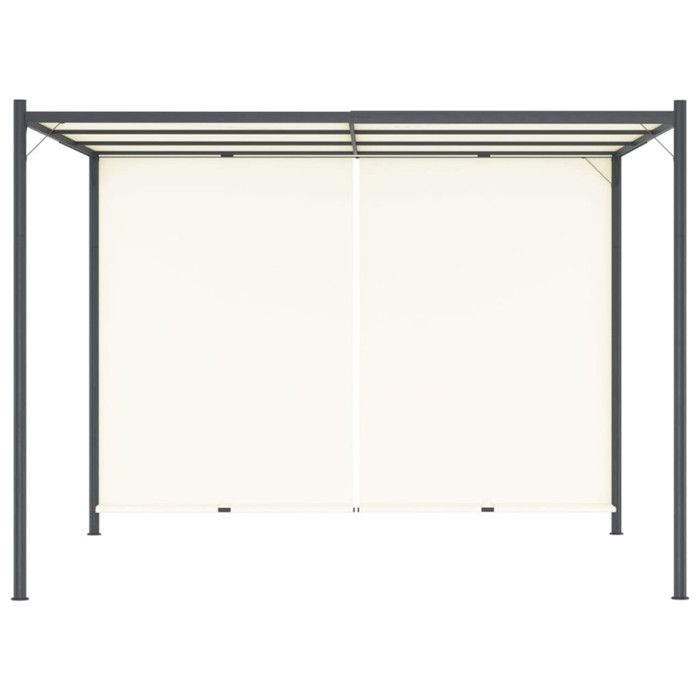 VidaXL Pergola with Adjustable Roof Cream White 3x3 M Steel