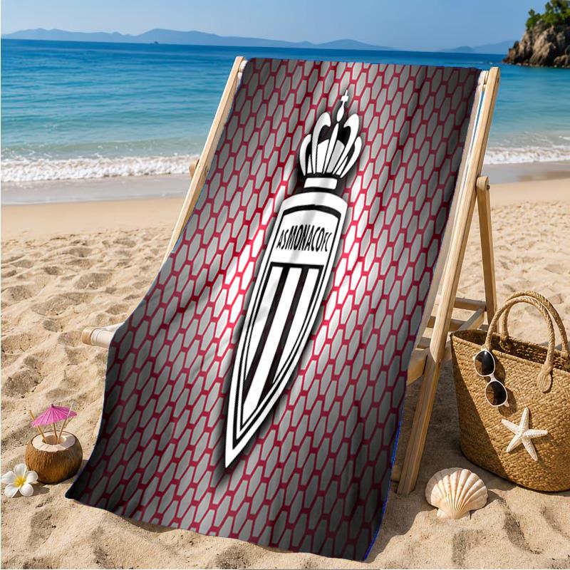 AS Monaco Wappen Strandtuch Mikrofaser Strandtuch, Leicht und Schnelltrocknend, für Sommerreisen, Schwimmbad-Fan Geburtstagsgeschenk