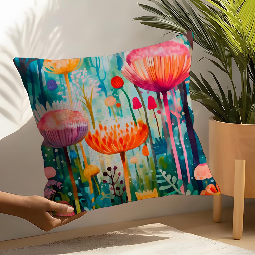 Fashion art YYayoi Kusama Pillow Case Linen Cushion Covers For Decorative Sofa Home Pillows Case Car Chair Pillows Cases
