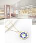 Fashion Creative Round Shining Pattern Pndant Necklace Stainless Steel Gold Plated Necklace for Women 316L Jewelry Gift