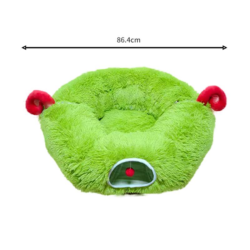 

Green S-Shaped Long-Haired Detachable Cat Tunnel Bed