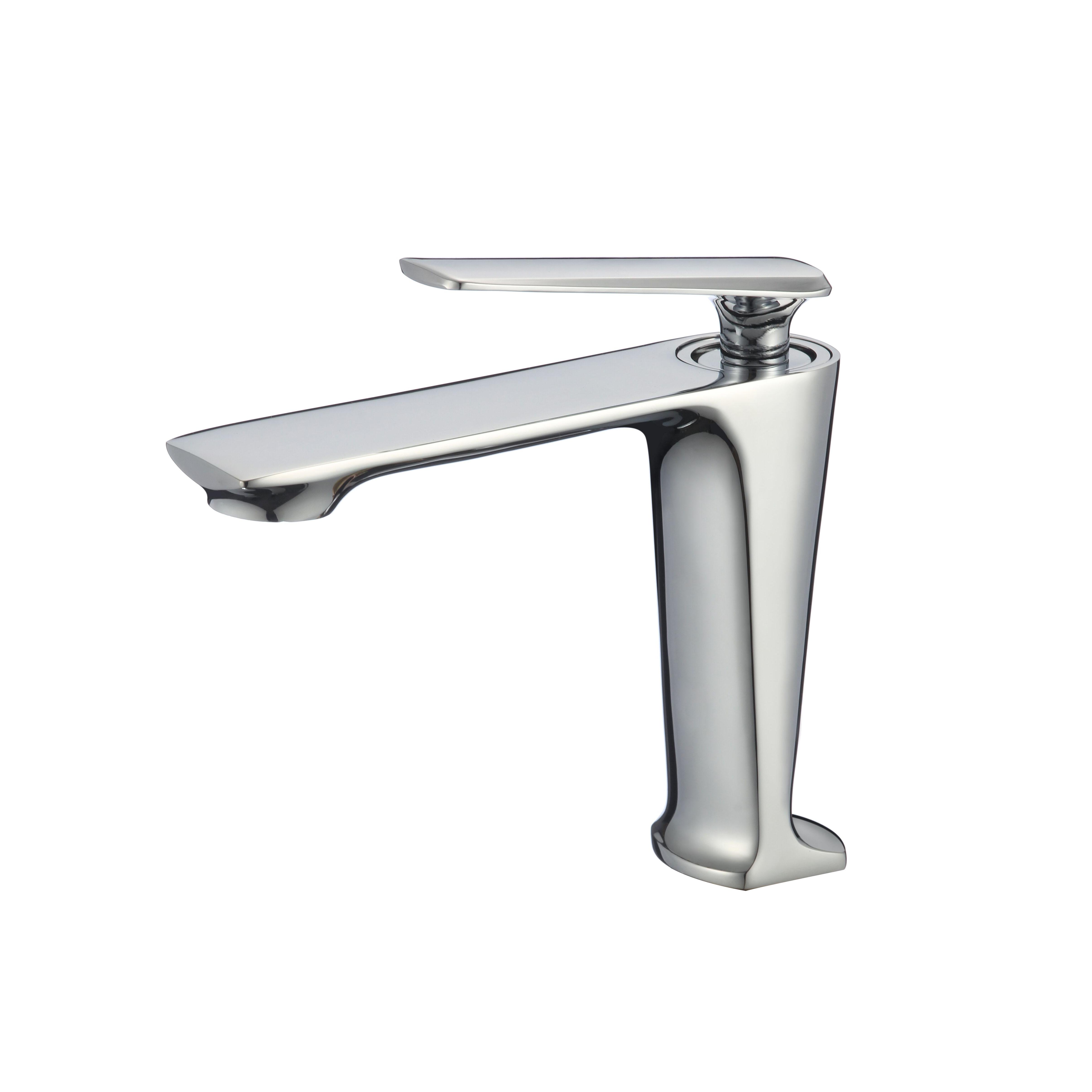 Luxury Modern Chrome Sanitary Ware Thermostatic Single-Hole Bathroom Taps Brass Basin Mixer Faucet with Ceramic Valve Core (as the picture,Chrome)